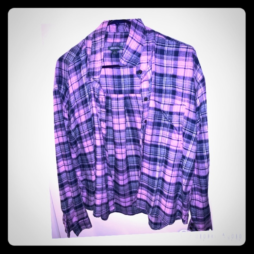 Purple flannel button up